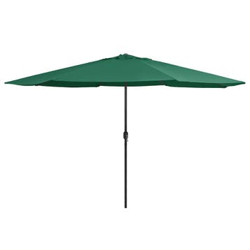 vidaXL Parasol met metalen paal 390 cm groen, Verzenden, Nieuw, 2 tot 3 meter