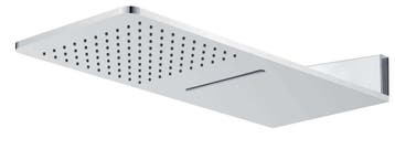 Luxe vierkante wand-hoofddouche + waterval 600 x 25 chroom, Verzenden, Nieuw