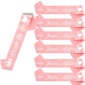 7-delige sjerpen wit met goud set Bride to Be en Team Bride, Kleding | Dames, Verzenden, Wit, Sweet-One, Nieuw