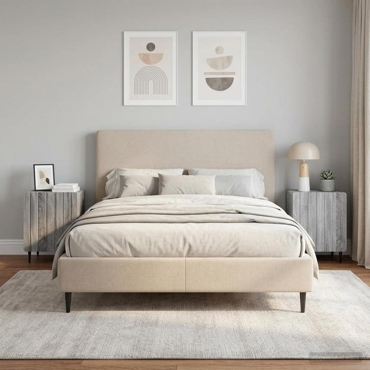 vidaXL Nachtkastje 2 pcs Grijs sonoma 43 x 34,5 x 52 cm, Huis en Inrichting, Slaapkamer | Nachtkastjes, Nieuw, Minder dan 45 cm