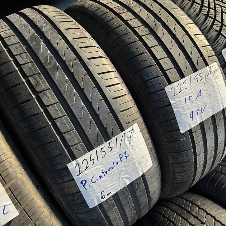 2 x Pirelli Cinturato P7 225-55-17 97VZomerbanden 6mm, Auto-onderdelen, Banden en Velgen, 17 inch, Zomerbanden, 225 mm, Personenwagen