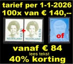 postfris nominaal goedkoop frankeren brieven + pakketten, Ophalen of Verzenden, Na 1940, Postfris