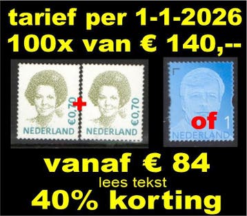 postfris nominaal goedkoop frankeren brieven + pakketten, Postzegels en Munten, Postzegels | Nederland, Ophalen of Verzenden, Na 1940