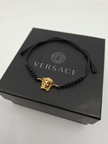 Versace Medusa armband, Versace, zwart, goud, Nieuw