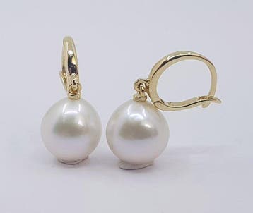 Oorbellen - 14 karaat Geel goud - 10×11 mm Edisonparels, Nieuw