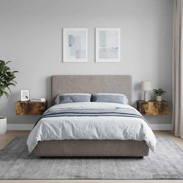 vidaXL Wandbeugel Bedkast 2 st Gerookt eiken 49 x 34,5 x 20, Minder dan 45 cm, Verzenden, Nieuw, Minder dan 55 cm