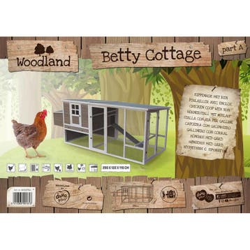Kippenhok Woodland Betty – Groot Houten Kippenhok met Ren., Dieren en Toebehoren, Pluimvee | Toebehoren, Verzenden, Nieuw, Kippenhok of Kippenren