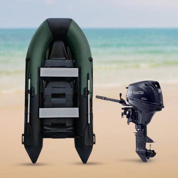Rubberboot - 330 cm - Lattenbodem - Tohatsu 9.9 pk, Watersport en Boten, Rubberboten, Ophalen of Verzenden, Nieuw, Buitenboordmotor