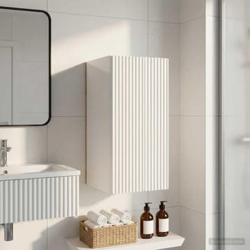 vidaXL Badkamer wandkast ARNHEM Hoogglans Wit 30 x 31 x 59, Verzenden, Nieuw