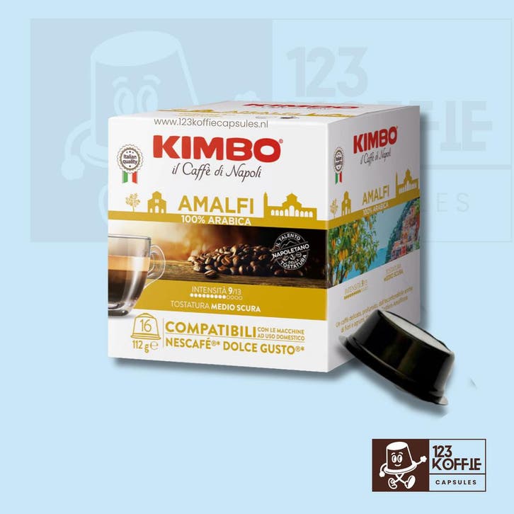 Verpakking Kimbo Amalfi capsules Dolce Gusto 16 stuks, Witgoed en Apparatuur, Koffiemachine-accessoires, Verzenden