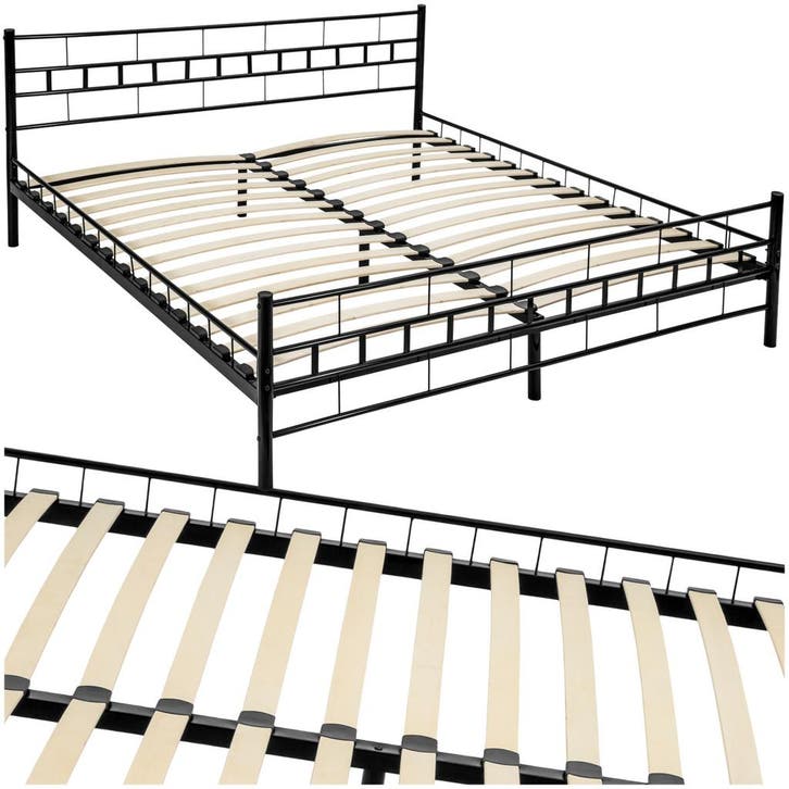 Metalen bed met lattenbodem in modern ontwerp, Huis en Inrichting, Slaapkamer | Bedden, Verzenden