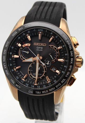 Seiko - Astron GPS Solar Dual Time Rose Gold Ceramic Made in