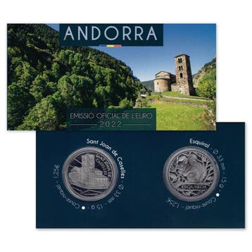 Andorra 2 x 1,25 Euro 2022, Postzegels en Munten, Munten | Europa | Euromunten, Verzenden