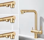 Gouden Keukenkraan met Filter, Uittrekbare Uitloop 2in1, Verzenden, Nieuw