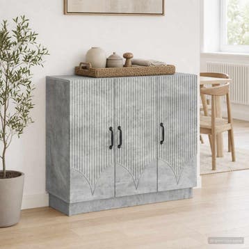vidaXL Dressoir Betongrijs 89 x 34,5 x 77 cm Bewerkt hout, Huis en Inrichting, Verzenden, Nieuw, Overige houtsoorten, Minder dan 50 cm