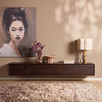 Zwevend tv meubel Allure Bruin Mangohout 200 cm | Starfurn, Ophalen of Verzenden, Nieuw
