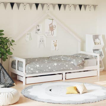 vidaXL Kinderbedframe met lades 80x200 cm massief grenenhout, Verzenden, Nieuw