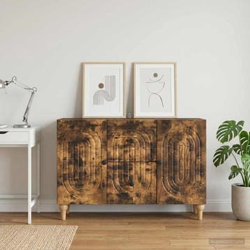 vidaXL TV-kast Gerookt eiken 89 x 34,5 x 60 cm Bewerkt hout, Minder dan 50 cm, Verzenden, Nieuw, Minder dan 100 cm