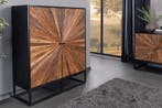 Massief highboard BARRACUDA 120cm bruin mangohout met, Huis en Inrichting, Kasten | Overige, Ophalen of Verzenden, Nieuw