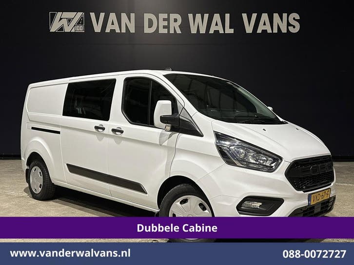Ford Transit Custom | 2.0 TDCI 130pk Automaat L2H1 Dubbele, Auto's, Automaat, Gebruikt, Euro 6, Wit