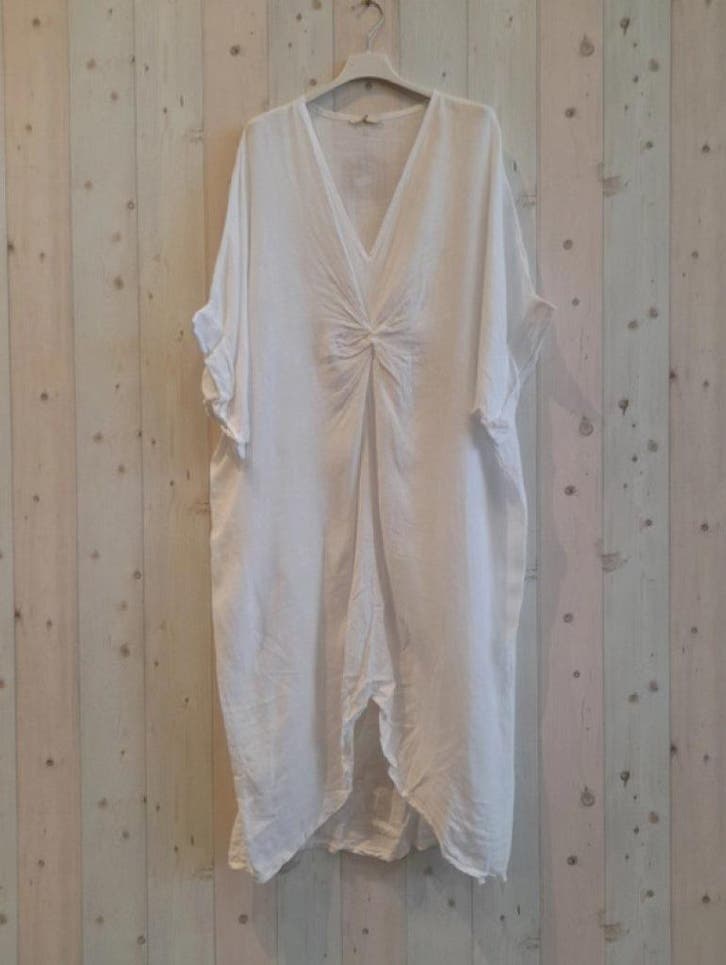 Hammam boho jurk van puur linnen met een gedraaide knop -, Kleding | Dames, Jurken