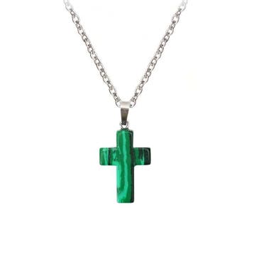 Fako Bijoux - Ketting - Kruisje Mini - Malachiet -, Verzenden, Nieuw
