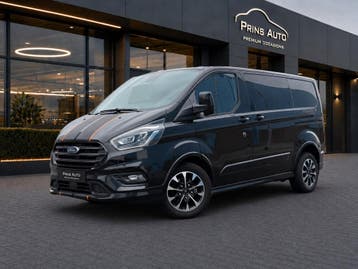 Ford Transit Custom 320 2.0 TDCI L1H1 Sport DC, Automaat, Gebruikt, Leder en Stof, Zwart