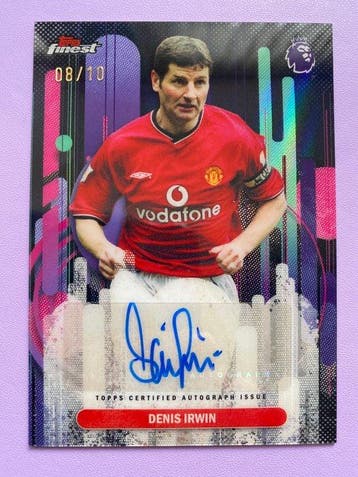 2026 Topps Finest Denis Irwin 08/10 Gesigneerde kaart,, Nieuw