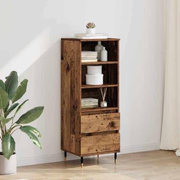 vidaXL Highboard Oud Hout 40 x 36 x 110 cm Bewerkt hout, Minder dan 50 cm, Verzenden, 100 tot 150 cm, Nieuw