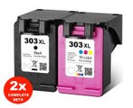 2dekans | 2x HP 303XL Inktcartridge Set | Zwart, Cyaan,, Ophalen of Verzenden, Zo goed als nieuw, Ibood