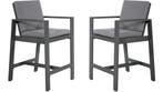 Barstoel Malibu 2 Stuks Antraciet Aluminium Lesli Living, Huis en Inrichting, Verzenden, Nieuw