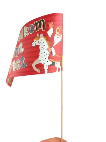 Sint en Piet Zwaaivlaggen Rood 50 stuks, Diversen, Verzenden, Nieuw