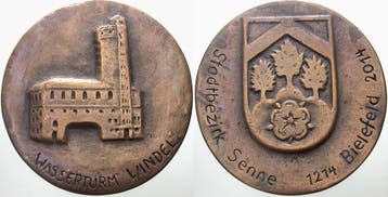 Bronzegussmedaille 2012 Bielefelder medaille 800 Jahre Bi..., Verzenden