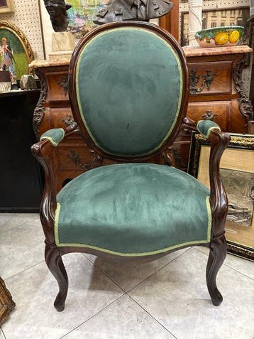 Fauteuil - Walnoot, Alcantara
