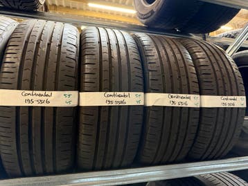 195-55-16 Continental Zomerbanden 5.5mm Montage 195 55 16, Ophalen, Gebruikt, 16 inch, Band(en)