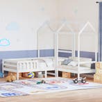 vidaXL Kinderbed met huisje en bankje massief grenenhout wit, Eenpersoons, Verzenden, Wit, Nieuw