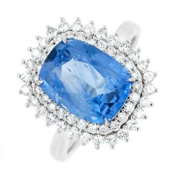 Zonder minimumprijs - Ring - 14 karaat Witgoud - 5.39ct. tw., Nieuw