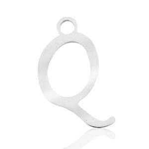 Roestvrij stalen (RVS) Stainless steel bedels initial Q, Ophalen of Verzenden, Nieuw, Bedel