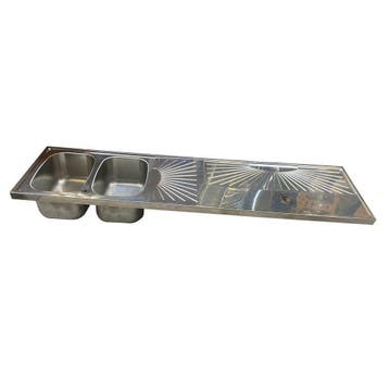 Occasion - Spoeltapblad 2000x500 mm dubbele spoelbak, Verzenden, Nieuw in verpakking
