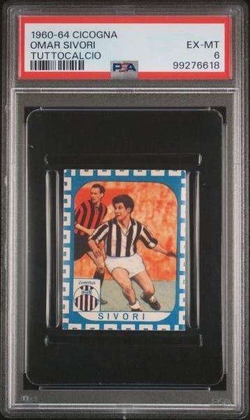 Panini 1960-64 Cicogna Tuttocalcio Omar Sivori - PSA 6 - 1, Verzamelen, Nieuw