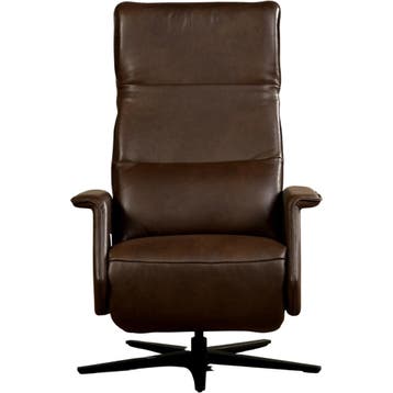 Leren relaxfauteuil Mojo - Granada Chocolate (bruin) -, Nieuw, Ophalen of Verzenden, 50 tot 75 cm, Industrieel, Modern