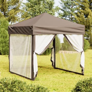 vidaXL Partytent inklapbaar met zijwanden 2x2 m taupe, Tuin en Terras, Verzenden, Nieuw, Partytent