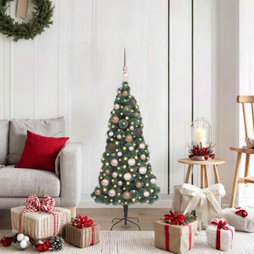 vidaXL Kunstmatige Vorstverlichte Kerstboom met Bal Set, Verzenden, Nieuw