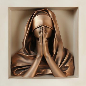 Carcanvas.it - Bronze Blindfolded Madonna Praying
