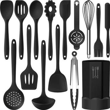 Strex Keukengerei Set met Houder 15 delig - Hittebestendig, Huis en Inrichting, Keuken | Keukenbenodigdheden, Verzenden, Nieuw