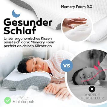 Ergonomisch Kussen wit/grijs Schlafimpuls, Ophalen of Verzenden, Nieuw