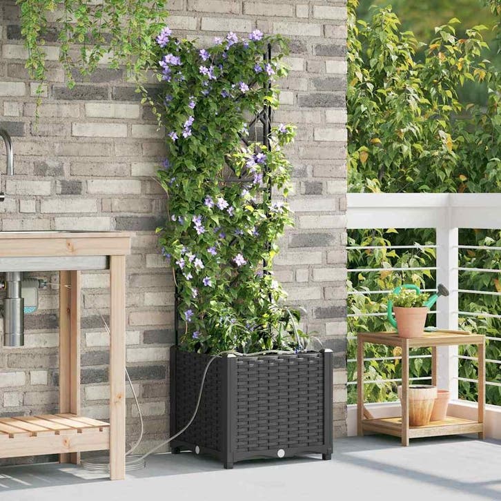 vidaXL Plantenbak Zwart 40 x 40 x 142 cm PP, Tuin en Terras, Bloembakken en Plantenbakken, Minder dan 60 cm, Nieuw, 60 cm of meer