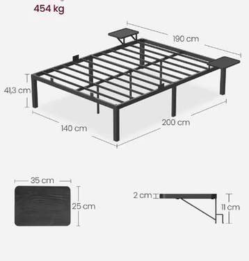 Logeerbed met Metalen Frame en Opbergruimte, Huis en Inrichting, Slaapkamer | Bedden, Verzenden, Nieuw