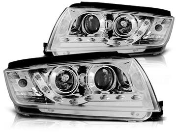 Koplampen Skoda Fabia 99-07 DRL Look Chroom, Ophalen of Verzenden, Nieuw