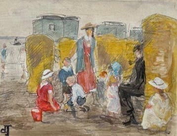 Johan Antoni de Jonge (1864-1927) - Dagje aan het strand